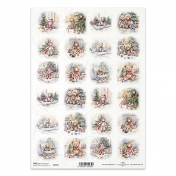 Papier ryżowy ITD A4 R2449 małe obrazki, misio
